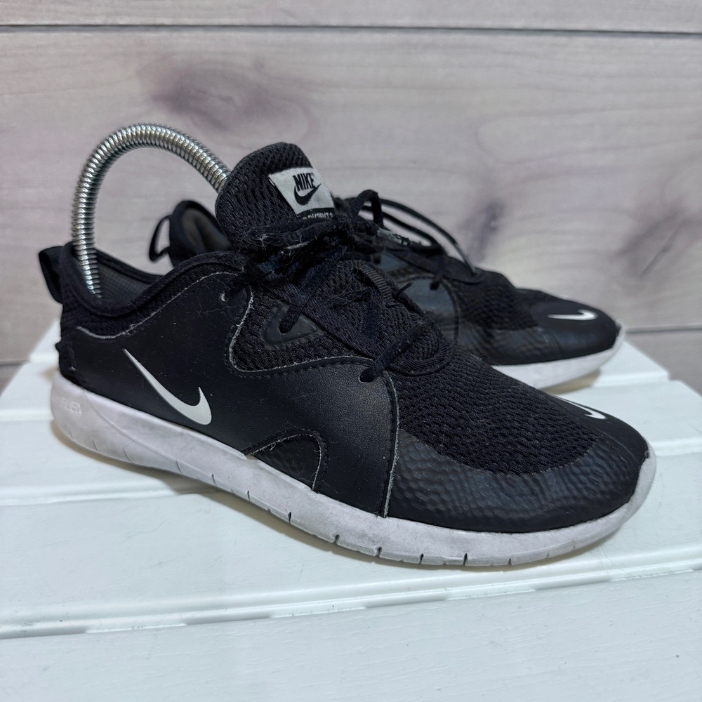 Nike Flex Contact 3 Shoes Youth Size 4.5Y Black Mesh Running Sneakers AR4151-001